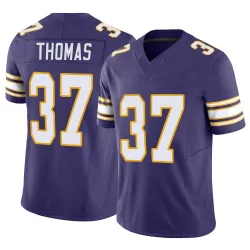 Youth Tavierre Thomas Minnesota Vikings No.37 Limited Classic Vapor F.U.S.E. Jersey - Purple