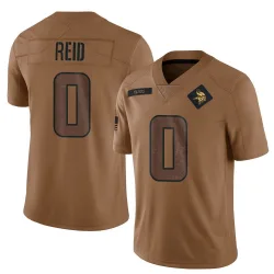 Youth Trevor Reid Minnesota Vikings No.0 Limited 2023 Salute To Service Jersey - Brown