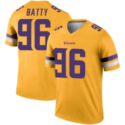Youth Tyler Batty Minnesota Vikings No.96 Legend Inverted Jersey - Gold