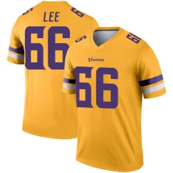 Youth Vershon Lee Minnesota Vikings No.66 Legend Inverted Jersey - Gold