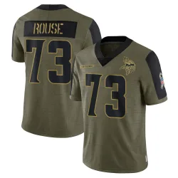 Youth Walter Rouse Minnesota Vikings No.73 Limited 2021 Salute To Service Jersey - Olive