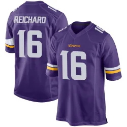 Youth Will Reichard Minnesota Vikings No.16 Game Team Color Jersey - Purple