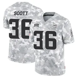 Youth Zavier Scott Minnesota Vikings No.36 Limited 2024 Salute to Service Jersey - Arctic Camo