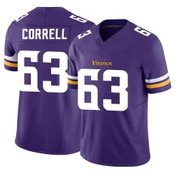 Youth Zeke Correll Minnesota Vikings No.63 Limited Vapor F.U.S.E. Jersey - Purple