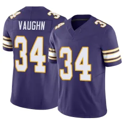 Youth Zemaiah Vaughn Minnesota Vikings No.34 Limited Classic Vapor F.U.S.E. Jersey - Purple